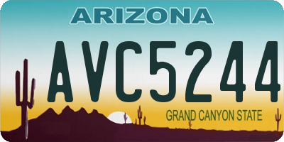 AZ license plate AVC5244