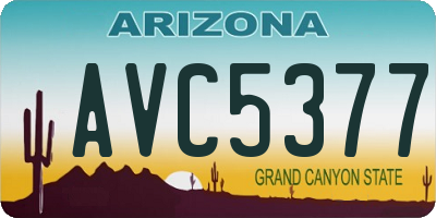 AZ license plate AVC5377