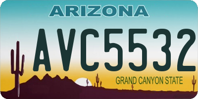 AZ license plate AVC5532