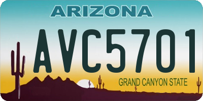 AZ license plate AVC5701