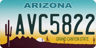 AZ license plate AVC5822