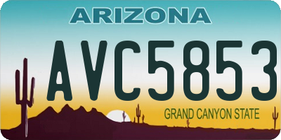 AZ license plate AVC5853