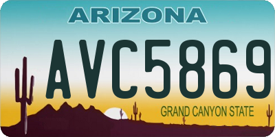 AZ license plate AVC5869