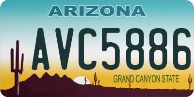 AZ license plate AVC5886