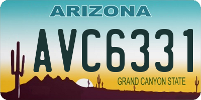 AZ license plate AVC6331