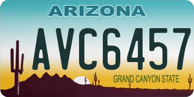 AZ license plate AVC6457