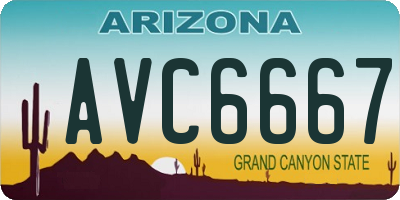 AZ license plate AVC6667