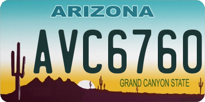 AZ license plate AVC6760