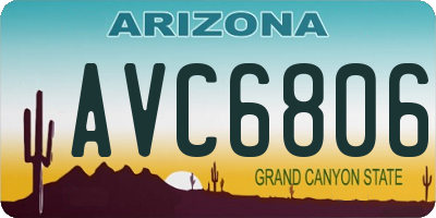 AZ license plate AVC6806