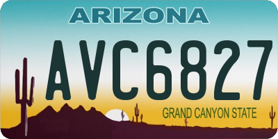 AZ license plate AVC6827