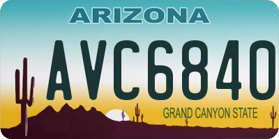 AZ license plate AVC6840