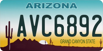 AZ license plate AVC6892