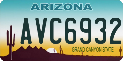 AZ license plate AVC6932