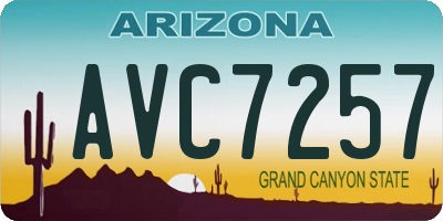 AZ license plate AVC7257