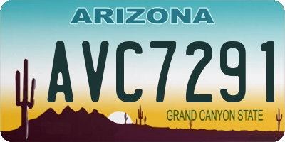 AZ license plate AVC7291