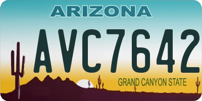 AZ license plate AVC7642