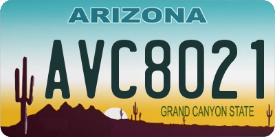 AZ license plate AVC8021