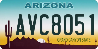 AZ license plate AVC8051