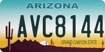 AZ license plate AVC8144