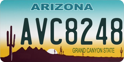 AZ license plate AVC8248
