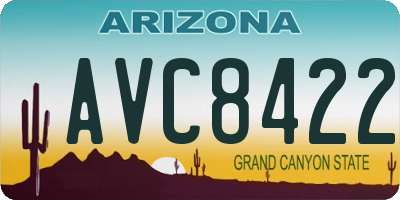 AZ license plate AVC8422