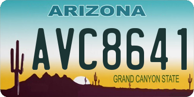 AZ license plate AVC8641