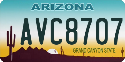 AZ license plate AVC8707