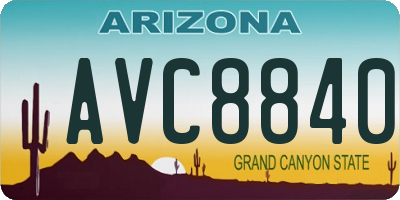 AZ license plate AVC8840