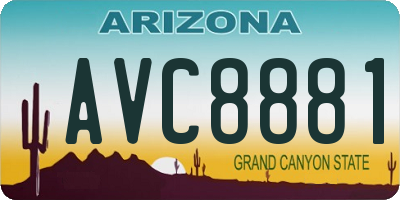 AZ license plate AVC8881