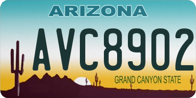 AZ license plate AVC8902