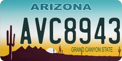 AZ license plate AVC8943