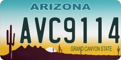 AZ license plate AVC9114
