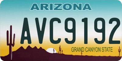 AZ license plate AVC9192