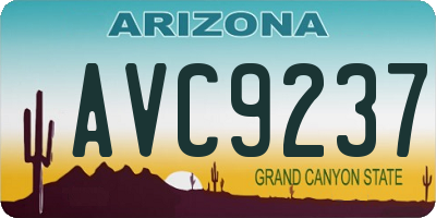AZ license plate AVC9237