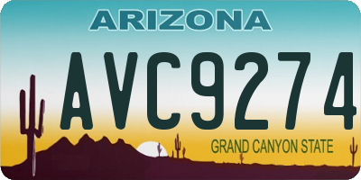AZ license plate AVC9274