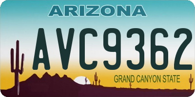 AZ license plate AVC9362