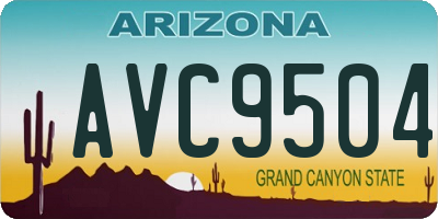 AZ license plate AVC9504