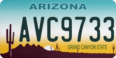 AZ license plate AVC9733