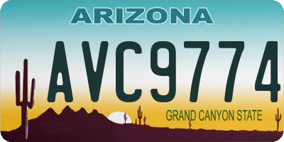 AZ license plate AVC9774