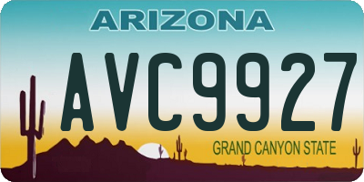 AZ license plate AVC9927