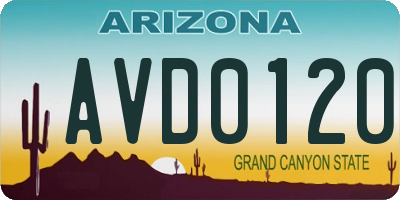 AZ license plate AVD0120