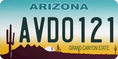 AZ license plate AVD0121