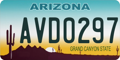 AZ license plate AVD0297