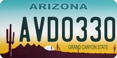 AZ license plate AVD0330