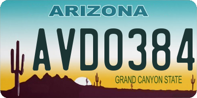 AZ license plate AVD0384