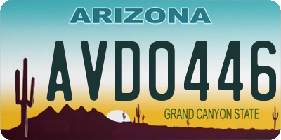 AZ license plate AVD0446