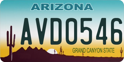AZ license plate AVD0546
