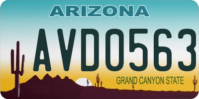 AZ license plate AVD0563