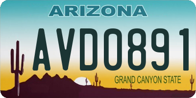 AZ license plate AVD0891