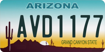 AZ license plate AVD1177